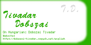 tivadar dobszai business card